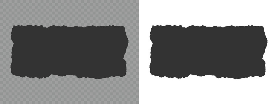 Headline, calligraphy border, isolated grunge header background. Silhouette torn paper jagged edges pieces set. Collection of ripped paper borders and stripes vector illustration. Jagged rectangle.