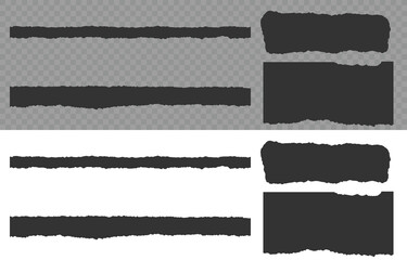 Rectangle torn paper shape. Torn Paper Edge Brush Stroke Clipart Grunge Ripped Border Vector Set. Silhouette torn paper jagged edges pieces set. Vector. Rough edge rectangle frame. Jagged rectangle.