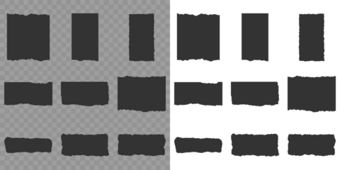 Scrapbook edge, notebook tear or blank page split vector illustration . Headline, calligraphy border, isolated grunge header background. Rectangle torn paper shape. Torn or ripped paper sheet. Vector.