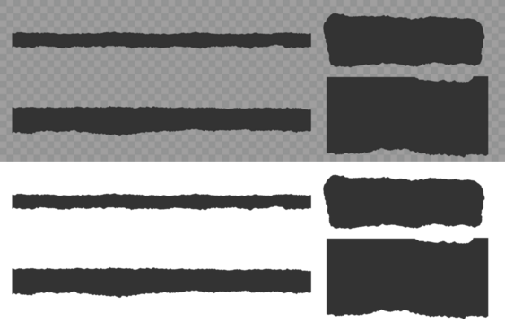 Rectangle torn paper shape. Torn Paper Edge Brush Stroke Clipart Grunge Ripped Border Vector Set. Silhouette torn paper jagged edges pieces set. Vector. Rough edge rectangle frame. Jagged rectangle.