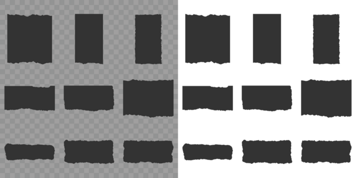 Scrapbook edge, notebook tear or blank page split vector illustration . Headline, calligraphy border, isolated grunge header background. Rectangle torn paper shape. Torn or ripped paper sheet. Vector.