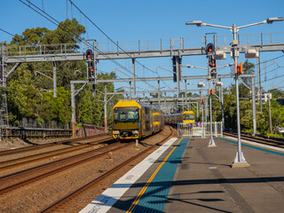 5 November 2025 passenger Train going through Summer Hill train station a suburban Sydney train Station NSW Australia