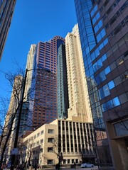 Obraz premium skyscrapers landscape with blue sky