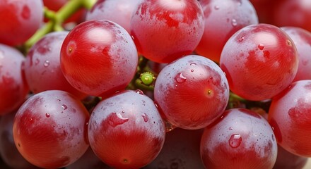 Red Grapes Close Up Macro Shot.