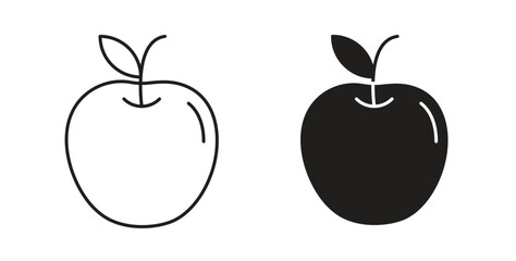 Apple icon symbol. Vector EPS 10. line and glyph icon