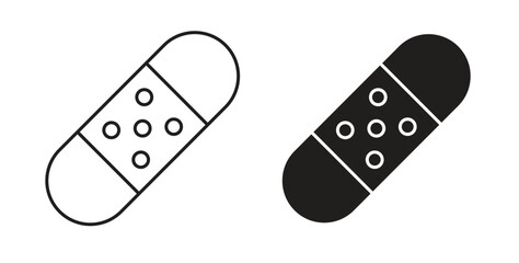Band aid icon symbol. Vector EPS 10. line and glyph icon