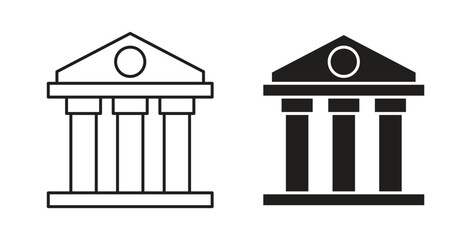 Bank icon symbol. Vector EPS 10. line and glyph icon