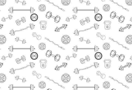 Gym dumbbell pattern vector design