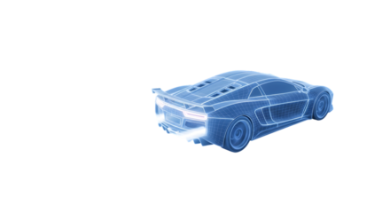 "Futuristic Blue Car Blueprint — Sleek Automotive Concept & Tech Illustration"