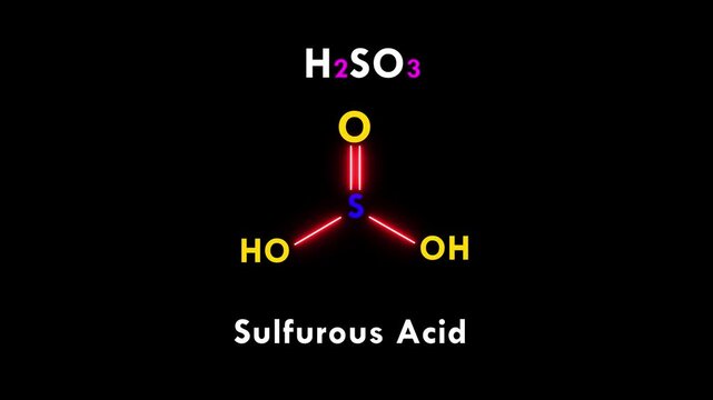 Sulfurous Acid molecular structure, Sulfurous acid is a weak acid. Sulfurous acid reacts with a base to produce a salt (sulfide) and water. Chemical structural formula of Sulfurous Acid. (H2SO3)