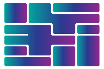 Creative bento grid layouts. Geometric shapes compositions, trendy UI frame template and modern card tiles. Brutal shape pattern and web comics grids vector set.