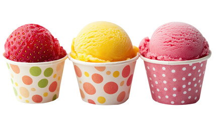 Variety flavors refreshing ice cream scoops desserts assortment isolated background