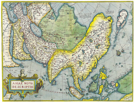 Antique Maps of the WorldMap of AsiaAbraham Orteliusc 1570