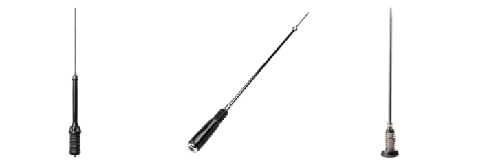 Closeup view of antennas, standing tall reflecting the light