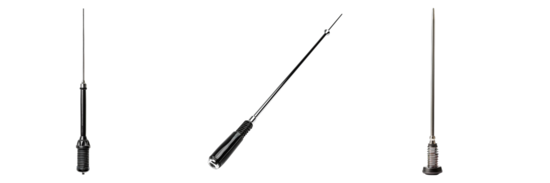 Closeup view of antennas, standing tall reflecting the light