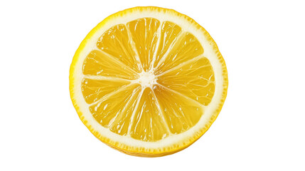 Bright Lemon Slice on Transparent Background Fresh Citrus Fruit Half Cut