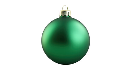 Emerald Green Matte Bauble Ornament Holiday Decoration Isolated on Transparent