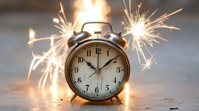 Countdown clock ticking closer to midnight on New Year's Eve