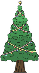 Christmas Tree Cartoon Vol.3 - Line Color