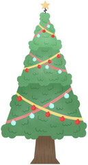 Christmas Tree Cartoon Vol.3 - Watercolor