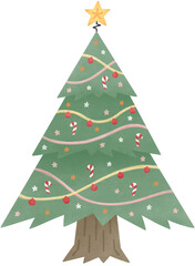 Christmas Tree Cartoon Vol.1 - Watercolor
