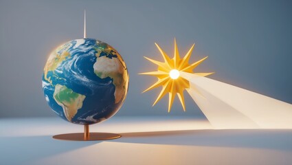 Fototapeta premium Minimalist 3D Render Southern Hemisphere Summer Solstice 