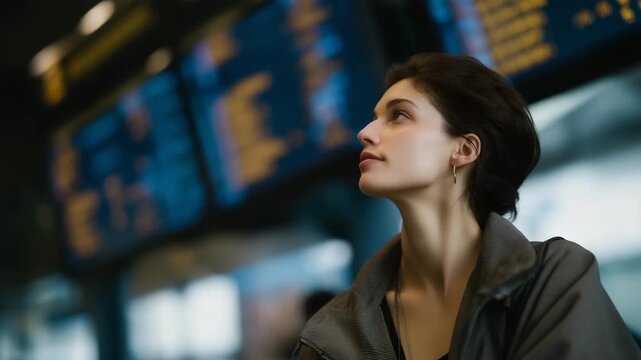 Commuter impressed by holographic public transport schedules and smart navigation tools, symbolizing futuristic urban planning, intelligent mobility, and emotional delight with city technology.