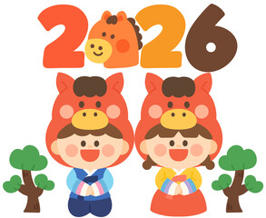 2026년 병오년 일러스트