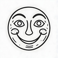 Obraz premium Smile and eyes doodle hand drawn icon outline drawing
