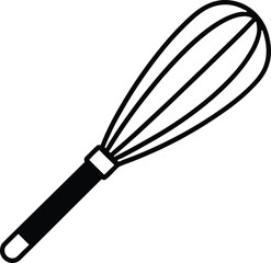Kitchen whisk outline vector illustration