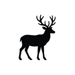Christmas Deer Silhouette Vector Illustration