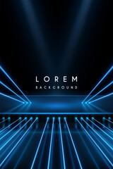 Stage with blue light effects