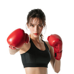 Asian woman with boxing gloves png fitness png athlete png training png workout png punch png gloves png strength png gym png sport png transparent background image