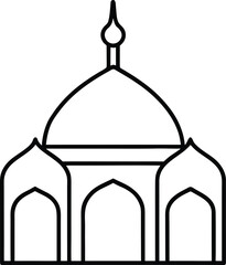 Mosque outline vector illustration design