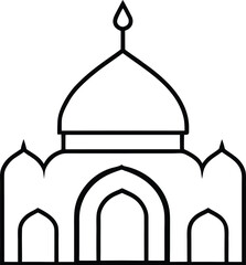Mosque outline vector illustration design