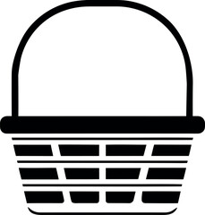 Woven container basket graphic element vector illustration silhouette 