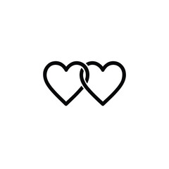 Interlocked Hearts Vector Illustration