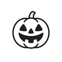 Jack O Lantern Outline black and white Halloween pumpkin vector icon