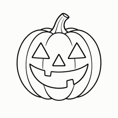 Jack-O’-Lantern Pumpkin Outline Vector – Halloween Face Design
