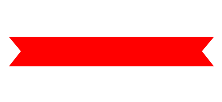 Red ribbon banner with pointed edges isolated on transparent background, flat label design for sale, promotion, poster, and web graphic decoration