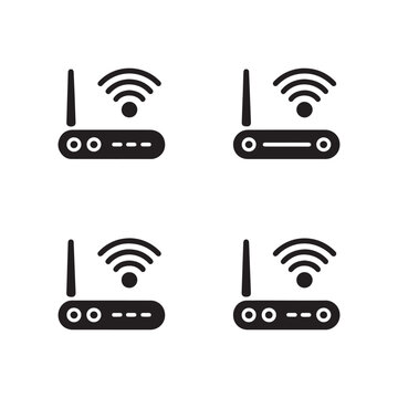 Wireless access hotspot solid icons