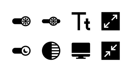 Fototapeta premium Modern Display and Theme Icon Set - Light Dark Mode Brightness and Screen Elements