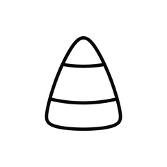 Candy Corn Outline Halloween sweet treat black and white vector icon