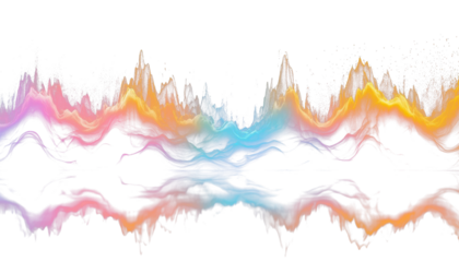 Rainbow acoustic wave translucent overlay effect PNG