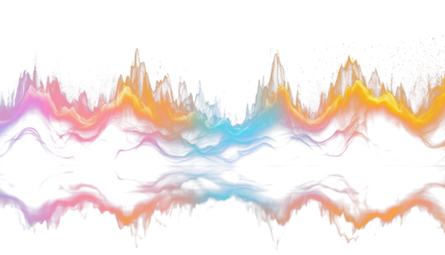 Rainbow acoustic wave translucent overlay effect PNG