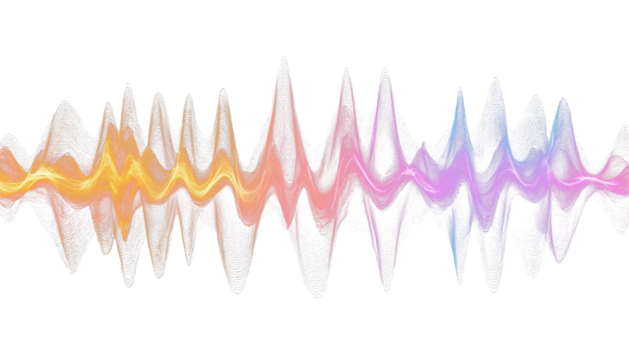 Rainbow acoustic wave translucent overlay effect PNG