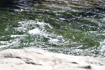 beautiful winter mountain river at Huntington lake