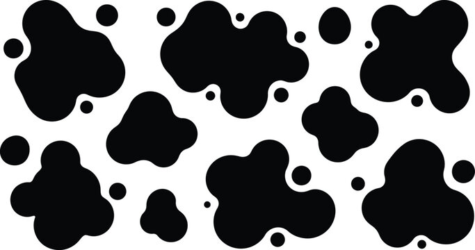Abstract black and white cow pattern or texture background, perfect for farm, dairy, or fashion design vector illustration