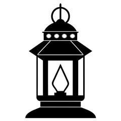 The Prairie Lantern vector clean black silhouette design white background