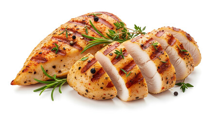 spicy juicy mouth watering grilled chicken breast with vegetables